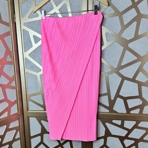 Miss Selfridge Pink Pleated Midi Skirt Size 4